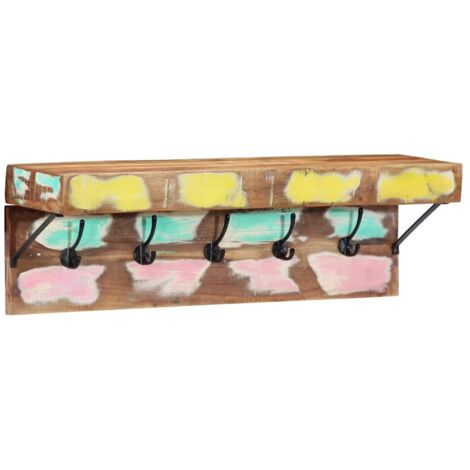 Porte-manteau avec étagère Marron Bois massif de récupération CFW644503