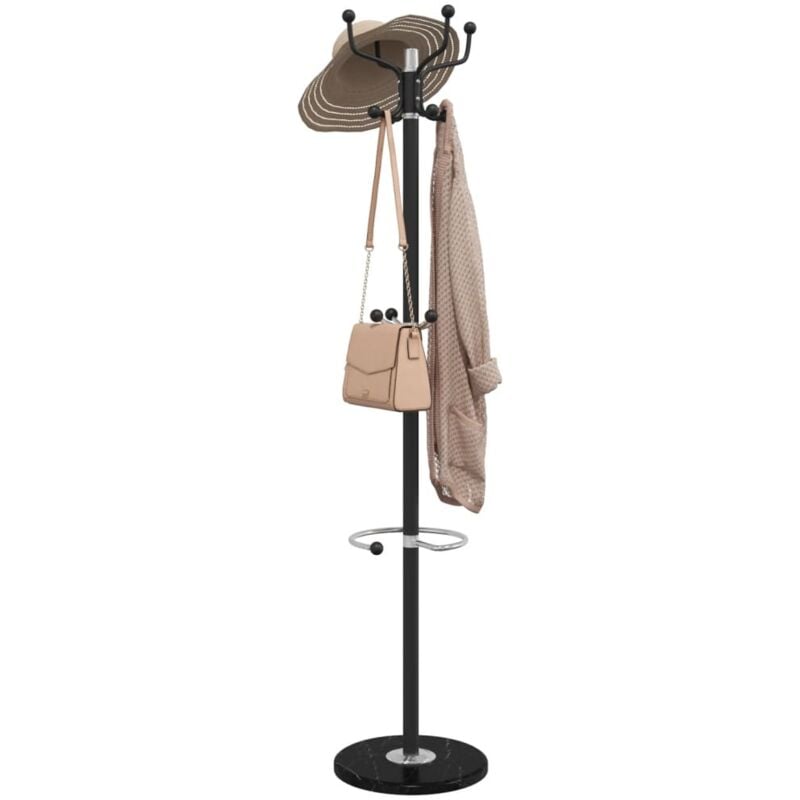 Vidaxl - Porte-manteau avec porte-parapluie noir fer enduit de poudre