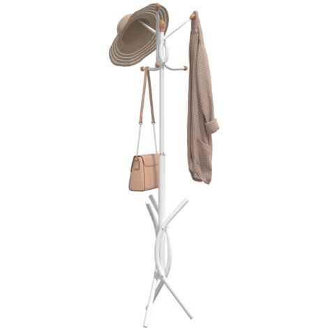 Porte-manteau blanc 176cm fer enduit de poudre