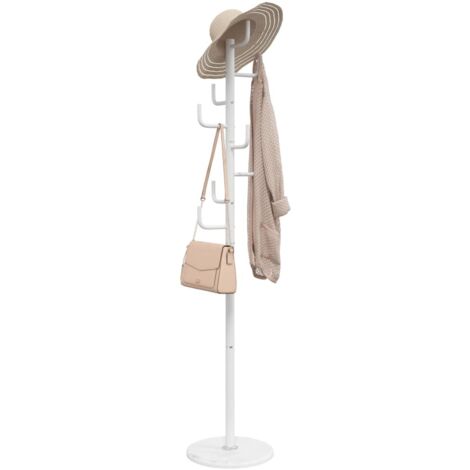 Porte-manteau blanc 183 cm fer enduit de poudre vidaXL