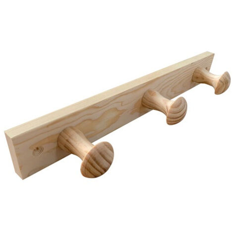Porte-manteau bois de pin 3 têtes - INOFIX