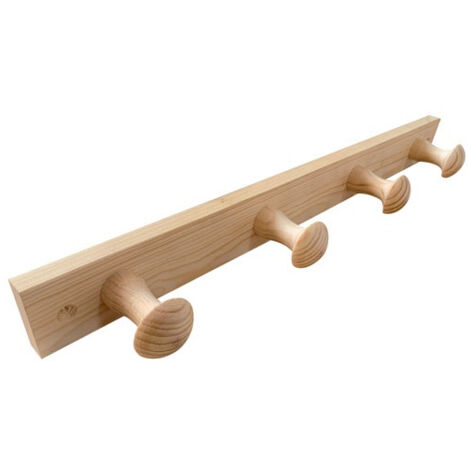 Porte-manteau bois de pin 4 têtes - INOFIX