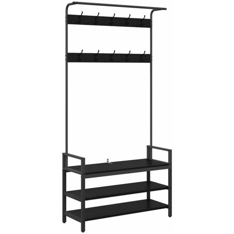 Porte-manteau Chêne noir 95 x 34 x 184 cm Bois d'ingénierie CFW908908