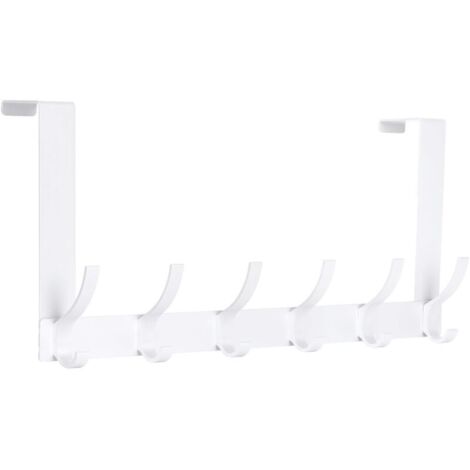 Porte-manteau de porte avec 12 crochets, porte-manteau de porte, crochets de porte pour salle de bain et cuisine (blanc)