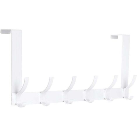 Porte-manteau de porte avec 12 crochets, porte-manteau de porte, crochets de porte pour salle de bain et cuisine (blanc)