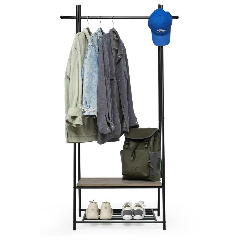 Meerveil - Vestiaire d'Entrée, Porte-Manteaux, PorteManteau au Style Vintage, 64x41x162 cm, Gris - Mondeer