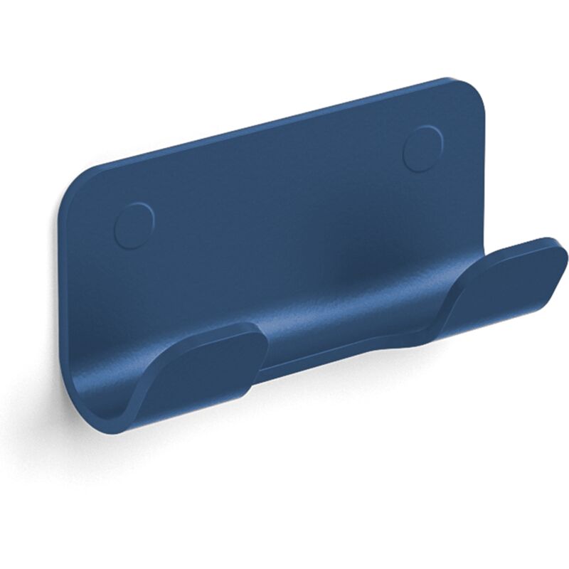 Lineabeta - Porte-manteau double Saeta en aluminium bleu mat