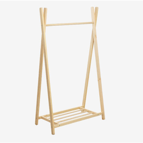 Porte-manteau en Bois avec étagère à chaussures Baxli Kids SKLUM - Bois Naturel Bois Naturel