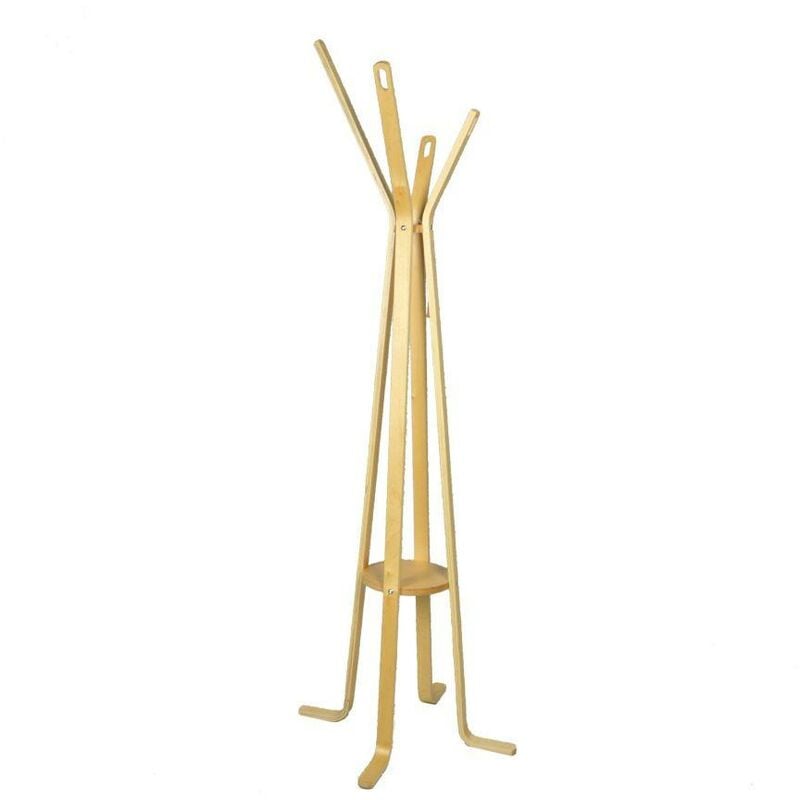 Vacchetti - Porte-manteau en bois naturel à 4 bras, dimensions : 50x180cm