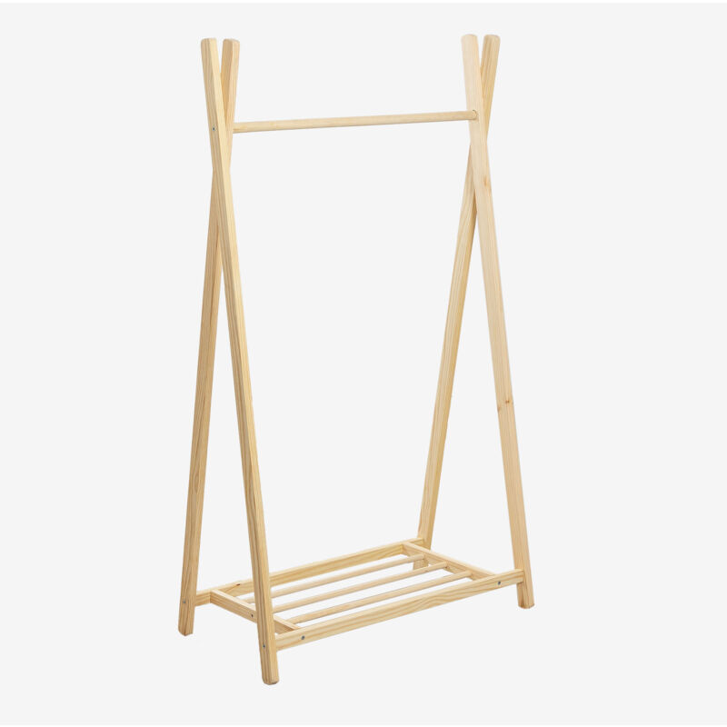Sklum - Porte-manteau en Bois avec étagère à chaussures Baxli Kids