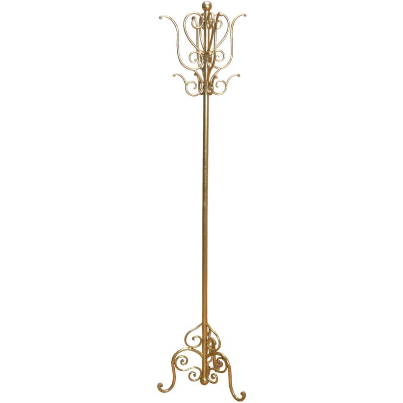 Décoshop26 - Porte-manteau en fer or antique avec 12 crochets 175cm MED05028