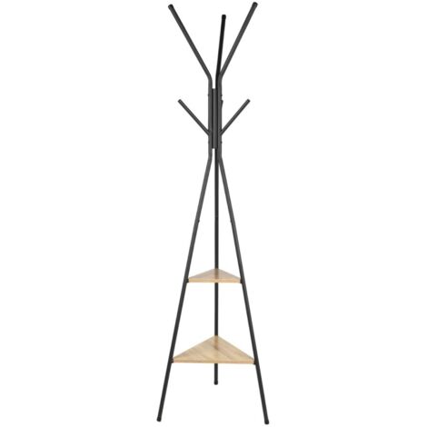 Porte manteau en métal avec 2 étagères