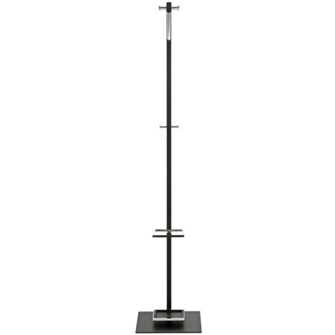 Porte-manteau en métal chromé coloris noir -longueur 35 x profondeur 38 x hauteur 175 cm