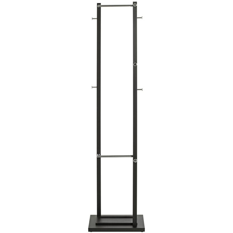 Pegane - Porte-manteau en métal coloris noir -longueur 40 x profondeur 30 x hauteur 175 cm