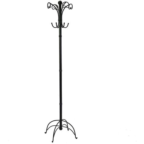 Porte-manteau en métal noir à tige ø45h180 cm