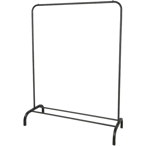 Porte-manteau en métal, porte-manteau multifonctionnel, tringle à vêtements robuste avec cintre inférieur pour manteau, jupe, chemise, pull, noir, 40x110x150cm