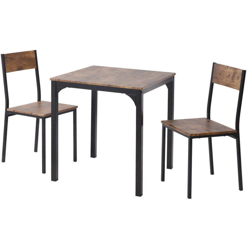 Salon, table de salle à manger avec 2 chaises, pour balcon & salle à manger & salon, brun vintage