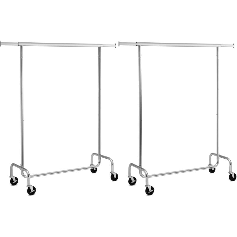 Songmics - Portant à Vêtements avec Roulettes, Tringle Extensible pour Charge Lourde, Capacité de Charge 130 kg, Porte-manteau pour Vêtements, en