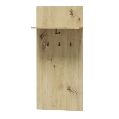 Porte manteau fixe mural BILBAO coloris chêne sonoma clair 63,4x30x139,4 cm