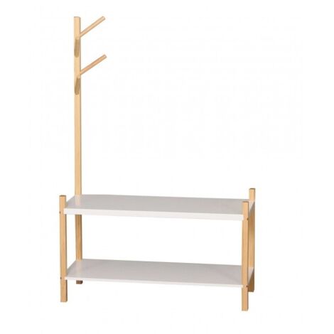 Porte manteau JUDY WILD DREAM avec 2 étagères - 120 X 80 X P 50 CM - Pin, blanc - Livraison gratuite