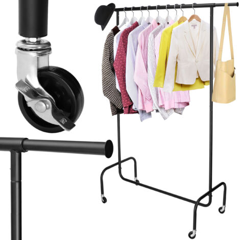 Porte-manteau mobile HARUN sur roulettes, noir