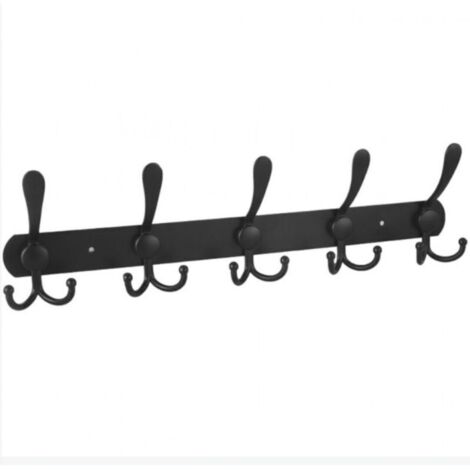 Porte-manteau mural – 5 crochets triples, robustes, en acier inoxydable, crochets métalliques pour suspendre des vêtements, des chapeaux, des serviettes et plus encore