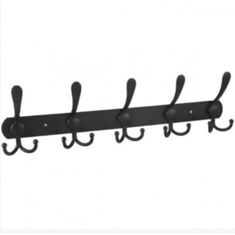 Porte-manteau mural – 5 crochets triples, robustes, en acier inoxydable, crochets métalliques pour suspendre des vêtements, des chapeaux, des serviettes et plus encore