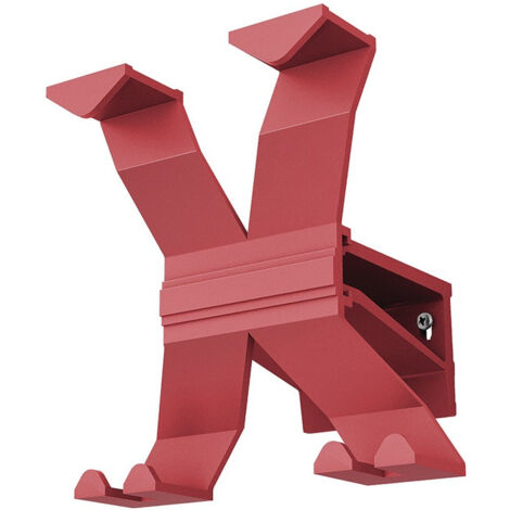 Porte-manteau mural aluminium 4 patères, longueur 170 mm, rouge fraise