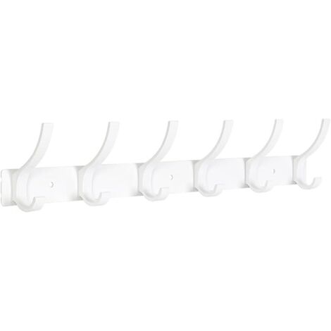 Porte Manteau Mural avec 12 Crochets, Métal Robuste Patère Porte Manteau pour accrocher manteaux, vestes, chapeaux et serviettes(Blanc)