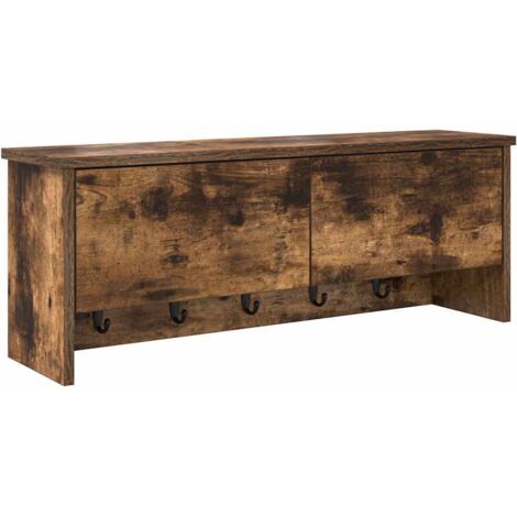 Porte-manteau mural avec étagère Chêne fumé 80 x 20 x 30 cm CFW272422
