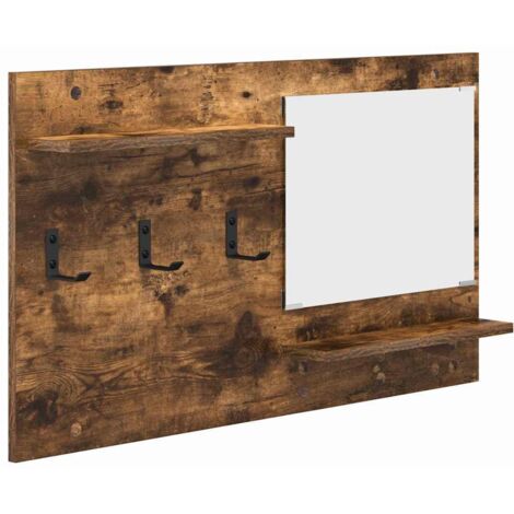 Porte-manteau mural avec étagère Chêne fumé 90 x 10 x 50 cm CFW238031