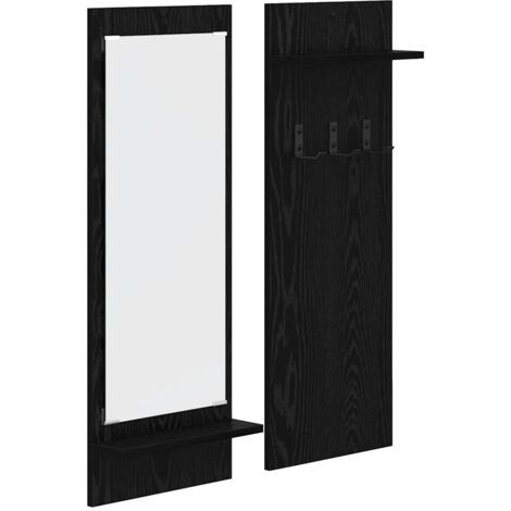 Porte-manteau mural avec étagère Chêne noir 70 x 10 x 90 cm CFW578438