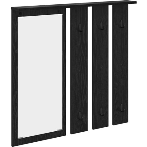 Porte-manteau mural avec étagère Chêne noir 84 x 10 x 80 cm CFW667358