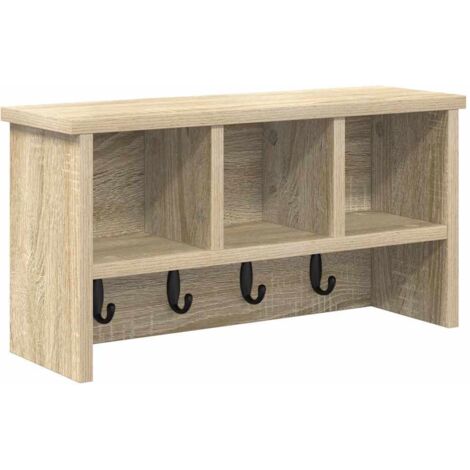 Porte-manteau mural avec étagère Chêne sonoma 50 x 16 x 26 cm CFW500633