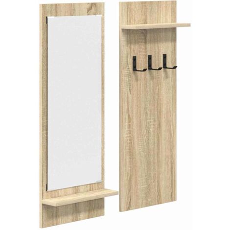 Porte-manteau mural avec étagère Chêne sonoma 70 x 10 x 90 cm CFW919332
