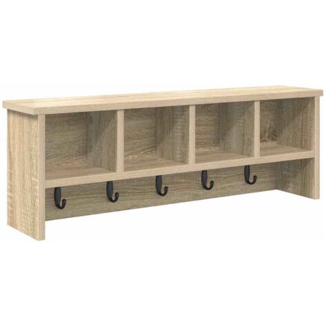 Porte-manteau mural avec étagère Chêne sonoma 75 x 16 x 26 cm CFW471515