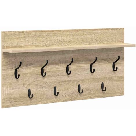 Porte-manteau mural avec étagère Chêne sonoma 80 x 40 x 12 cm CFW364958