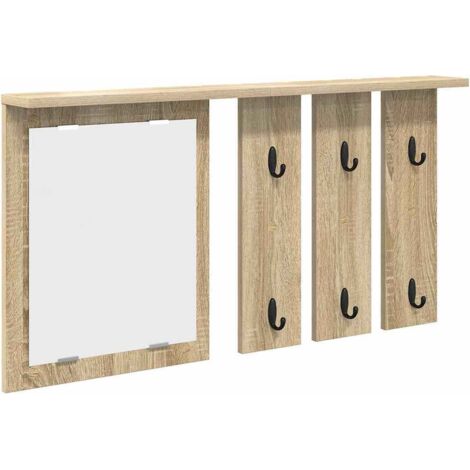Porte-manteau mural avec étagère Chêne sonoma 85 x 10 x 45 cm CFW444906
