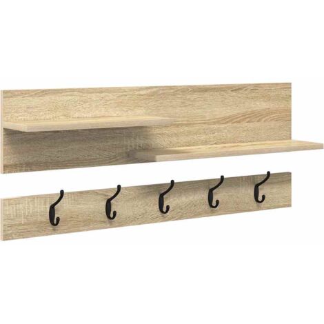 Porte-manteau mural avec étagère Chêne sonoma 90 x 15 x 36 cm CFW345014