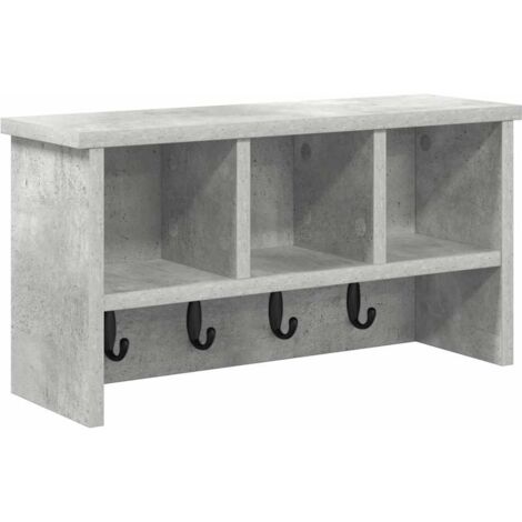 Porte-manteau mural avec étagère Gris béton 50 x 16 x 26 cm CFW732841