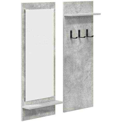 Porte-manteau mural avec étagère Gris béton 70 x 10 x 90 cm CFW451608