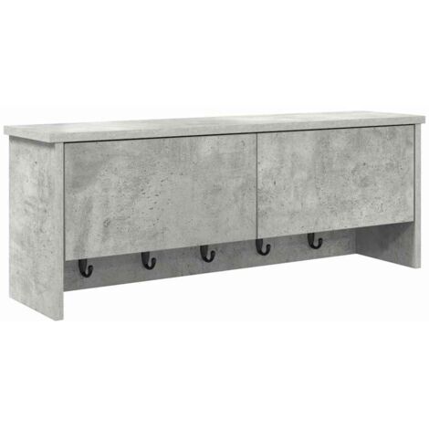Porte-manteau mural avec étagère Gris béton 80 x 20 x 30 cm CFW378028