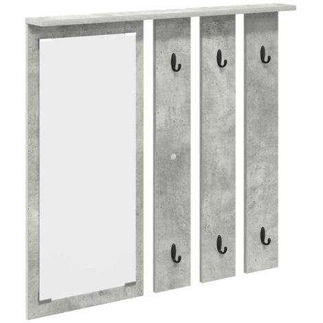 Porte-manteau mural avec étagère Gris béton 84 x 10 x 80 cm CFW506082