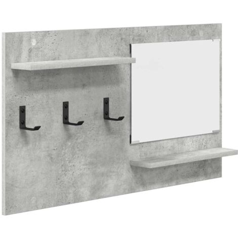 Porte-manteau mural avec étagère Gris béton 90 x 10 x 50 cm CFW945394
