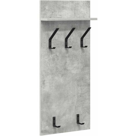 Porte-manteau mural avec étagère Gris béton 90 x 40 x 10 cm CFW818257