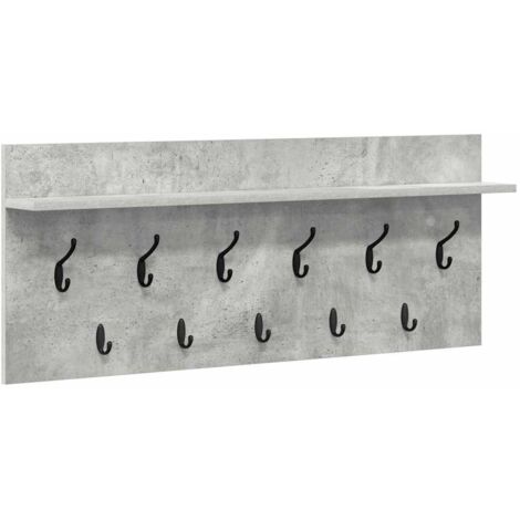 Porte-manteau mural avec étagère Gris béton Bois d'ingénierie CFW610301