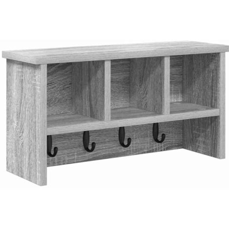 Porte-manteau mural avec étagère Sonoma gris 50 x 16 x 26 cm CFW562275