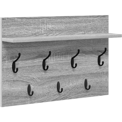 Porte-manteau mural avec étagère Sonoma gris 60 x 40 x 12 cm CFW844915