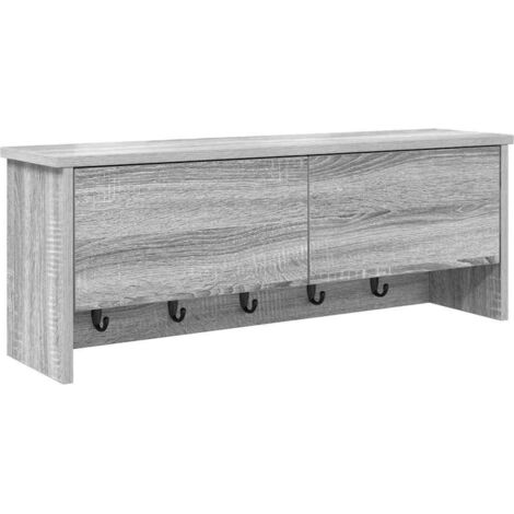 Porte-manteau mural avec étagère Sonoma gris 80 x 20 x 30 cm CFW770933