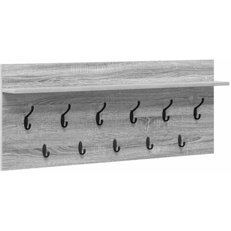 Porte-manteau mural avec étagère Sonoma gris Bois d'ingénierie CFW879966